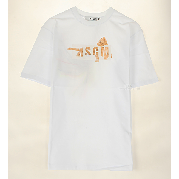 [MSGM] 20SS 2842MDM269 207498 01 캣로고 라운드 반팔티셔츠 화이트 여성 티셔츠
