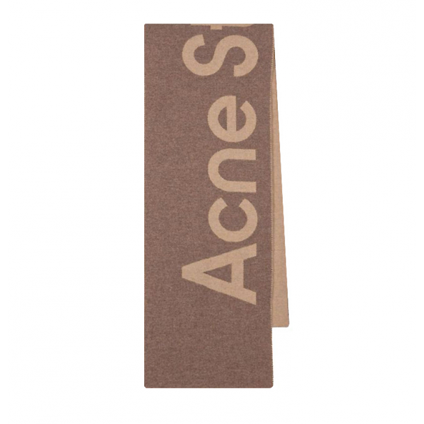 [아크네] CA0154 640 자카드 로고 울 스카프 카멜브라운 스카프
